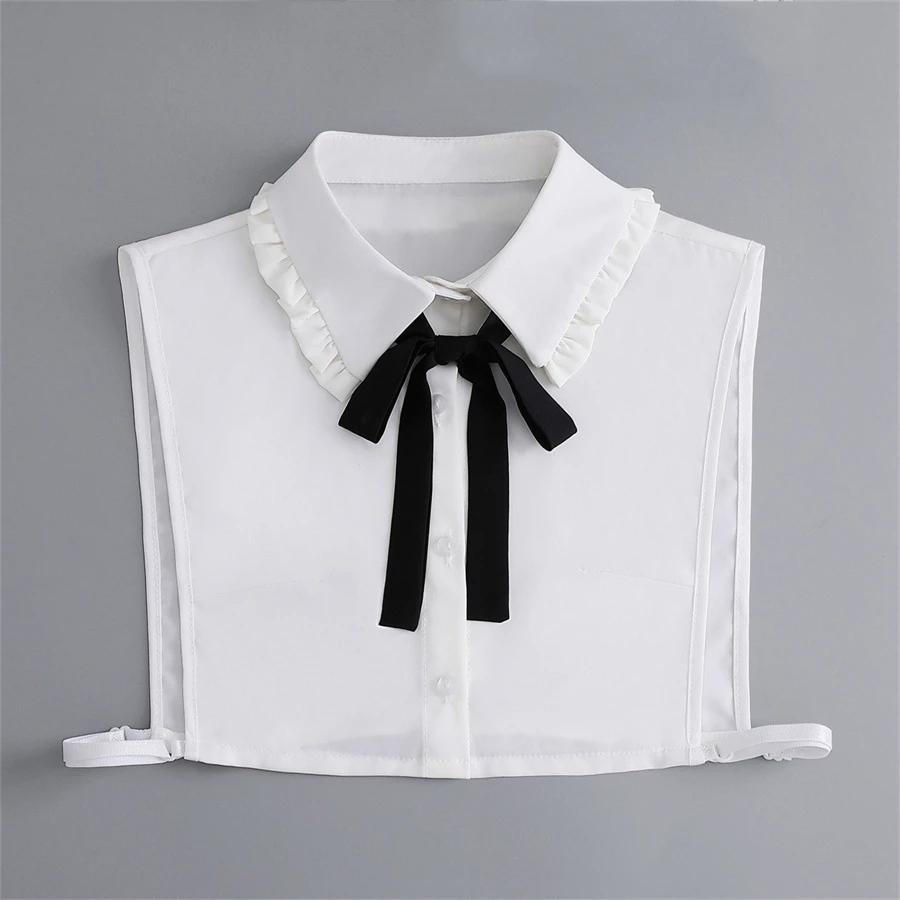 Linbaiway New Lapel Fake Collar Vintage Detachable Shirt Collar for Women Blouse Sweater False Collar Lapel Top Neckwear Ties