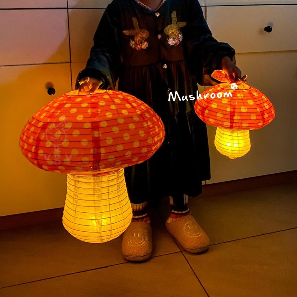 Birthday Party 3D Jungle Forest Backdrop Paper Lanterns Mushroom Hanging Decorations Party Supplies