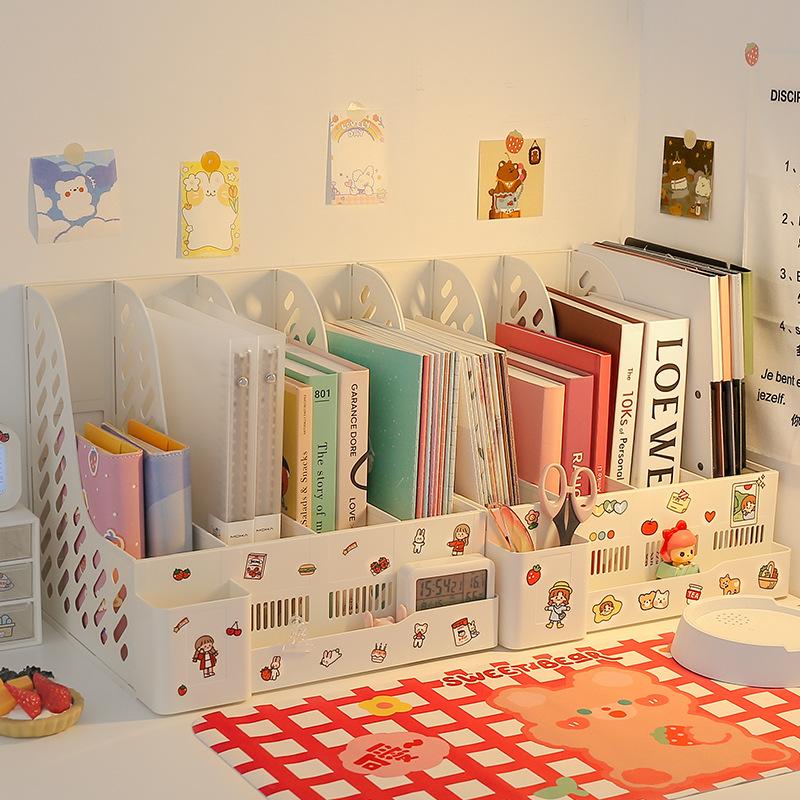 Desktop-Datei Lagerung Box Nette Student Buchstütze Schlafsaal Schreibtisch Buchhalter Buch Lagerung Regal