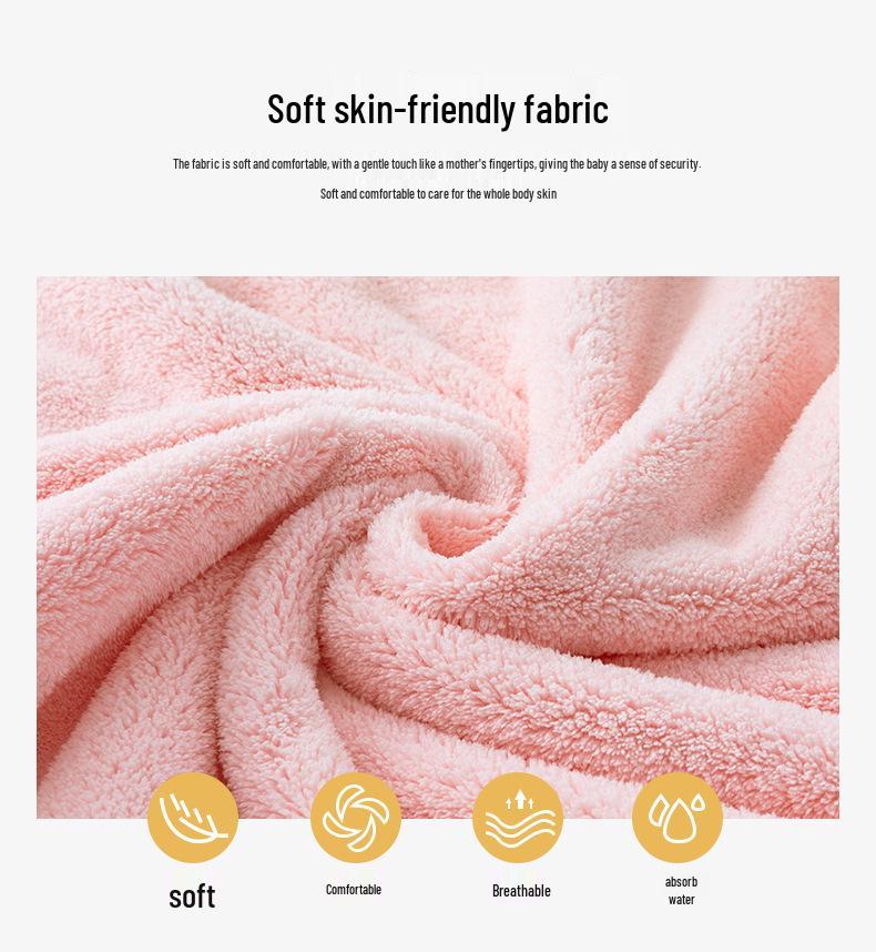 Asciugamano da Bagno con Cappuccio in Pile Corallo Disegnato Xiangfeng per Bambini - Assorbente, Mantella Indossabile per Neonati