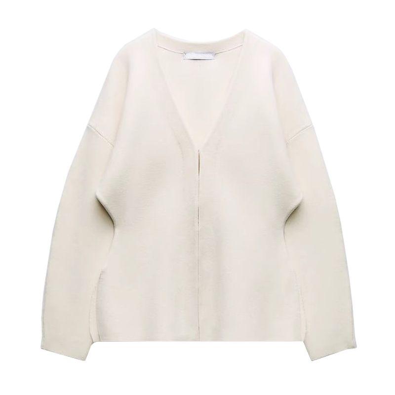 Spring New Commute Style V Neck Loose Sleeves Knitting Outwear 5536160 Texture Mini Skirt 5536161