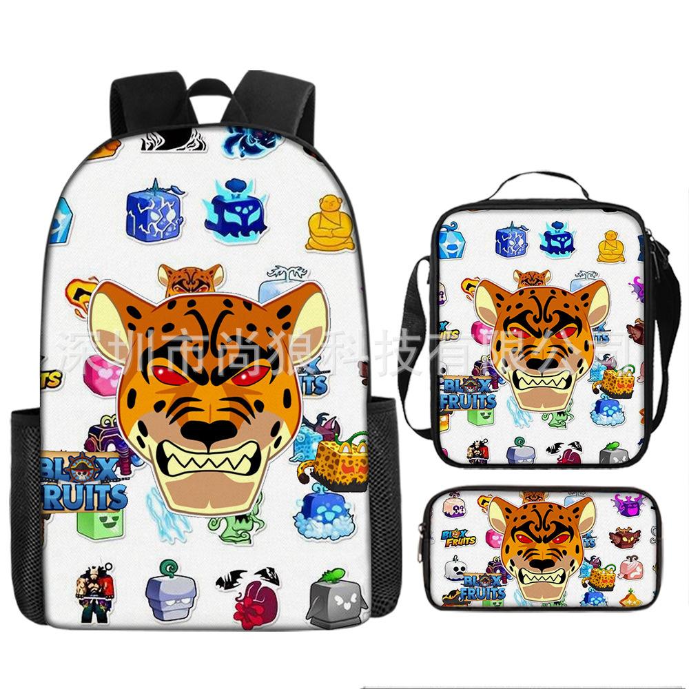 Large Capacity Schoolbag with Shoulder Strap; Student Three-piece Pencil Case Set