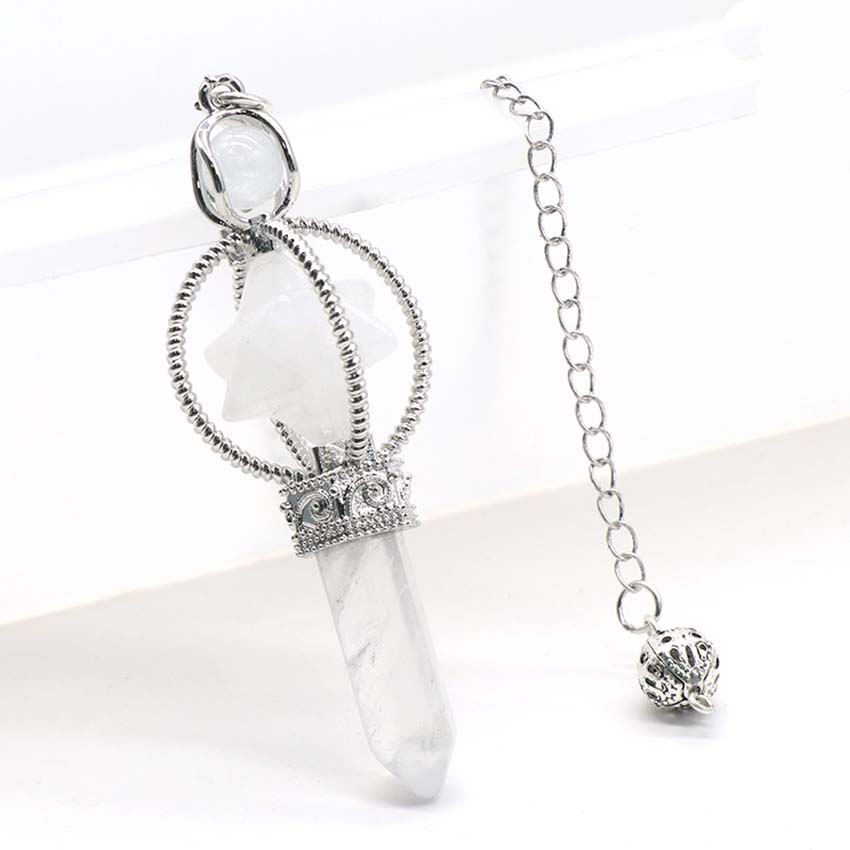 Crystal Merkaba Star Stone Hexagon Pendulums Dowsing Divination Natural Amethyst Quartz Healing Sceptre Reiki Pendlum Pendants