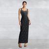 C7117 Fashion Women's Sleeveless U-neck Bodycon Dress with Hot Drilling, European and American Style.