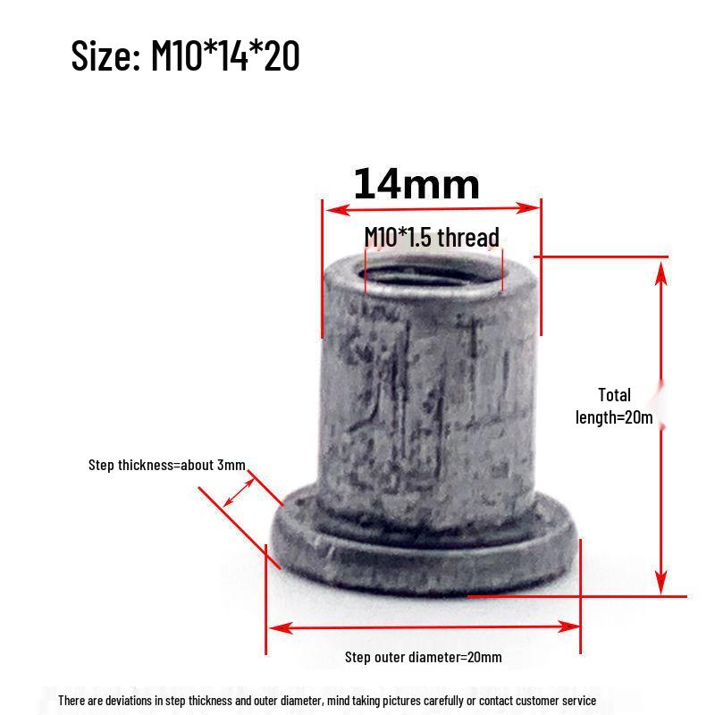 Svařovaná stupňovitá matice typu T s přírubou Kování za studena Železný plech T-víčko M6 M8