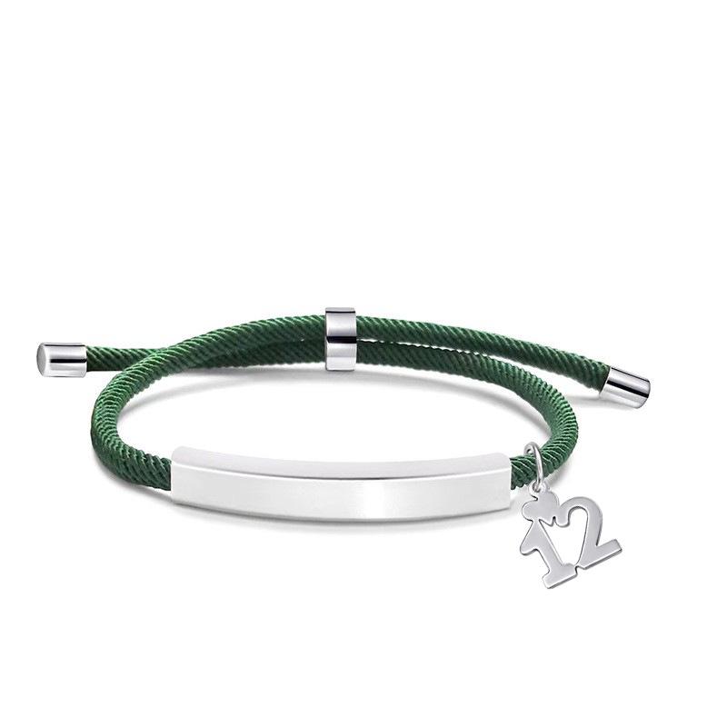 Multi-color Engravable Stainless Steel Bracelet with Number 16 Charm