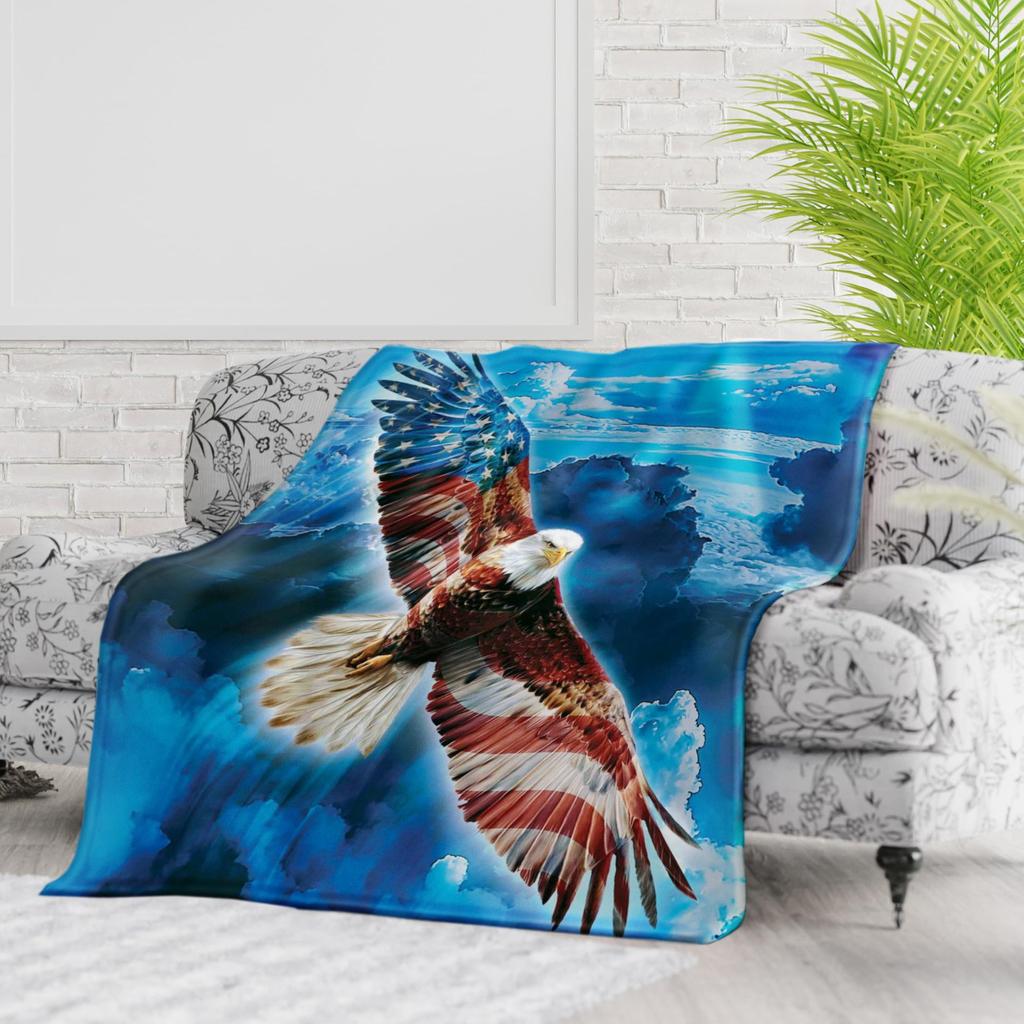 Eagle Printed Blanket Household Sheet Sofa Cover Living Room Office Lunch Break Blanket Soft Casual Washable Thermal Blanket