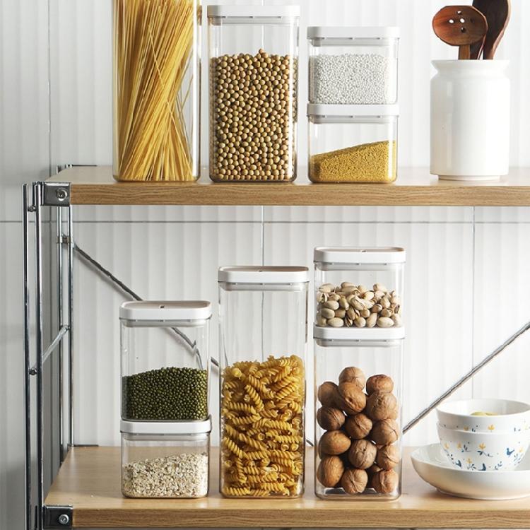 Transparenter Küchenbehälter mit staubdichtem Deckel Lebensmittelgeeigneter Kunststoffbehälter zur Aufbewahrung von Trockenwaren, Müsli, Snacks