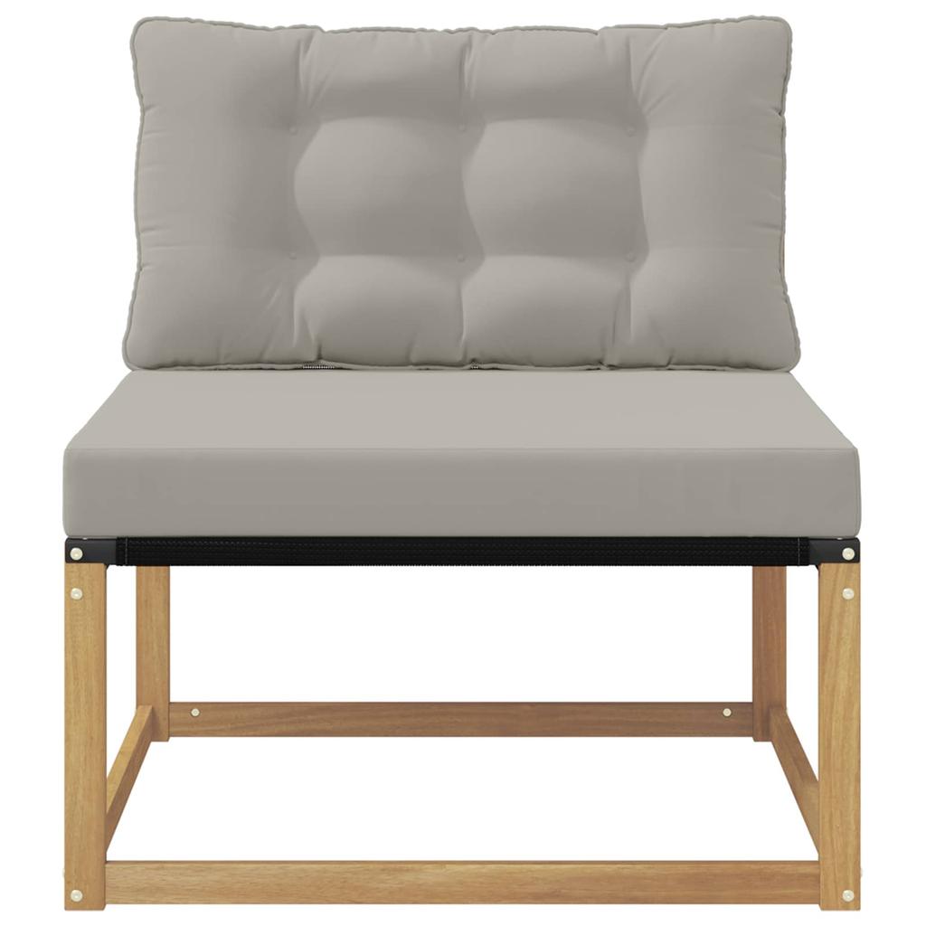 Outdoor Middle Sofa with Cushions White 79 X 83 X 73 Cm Steel