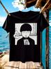 POMEL Funny Graphic Tshirt Soft Black Crewneck Tee with J...