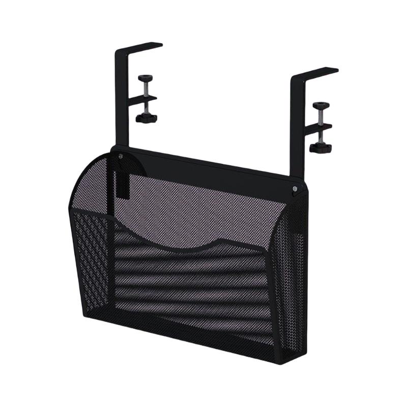 Space Saving Under Desk Basket Easy Install Under Desk Hanging Organization Basket Sturdy Carbon Steel Holder