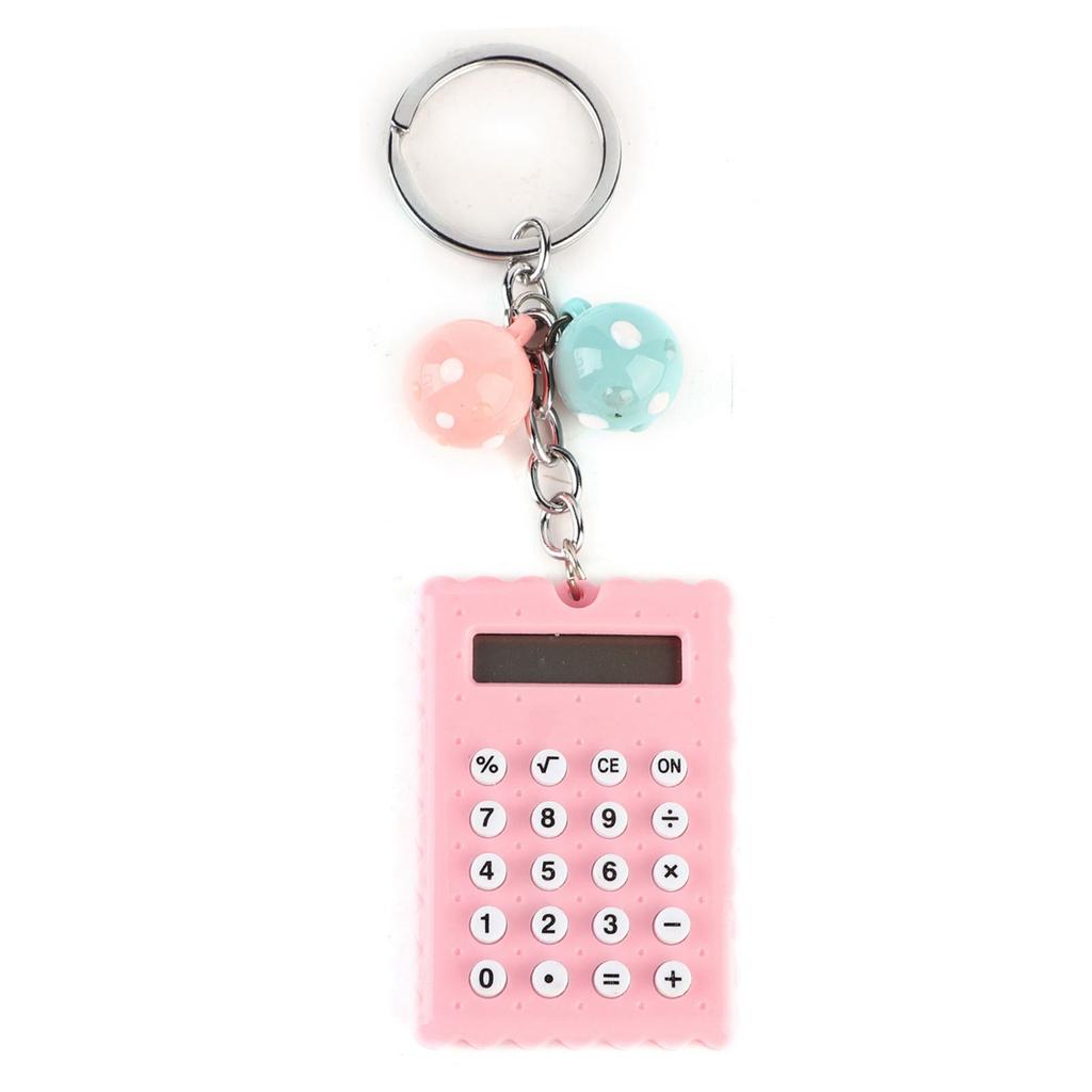 Mini Portable Cute Cookies Style Key Chain Calculator Candy Color Pocket Calculator Pink