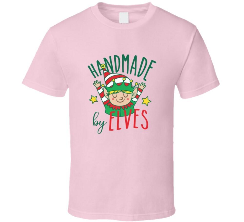 Handmade By Elves Tee Very Cool Novelty Holiday Spirit Unisex Christmas T Shirt S