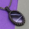 Grauer Botswana-Achat Edelstein Halloween Geschenk Schmuck Makramee Halskette 20-32 Zoll