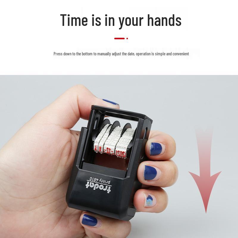 Trodat 4810 Self-Inking Date Stamp, 3.8x20mm, Adjustable, Chinese & English Dates
