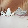 Creative Snowman Snow Letter Sign Silicone Mold For Handmade Cement Plasters Figurine Holiday Gift Home Decors Projects