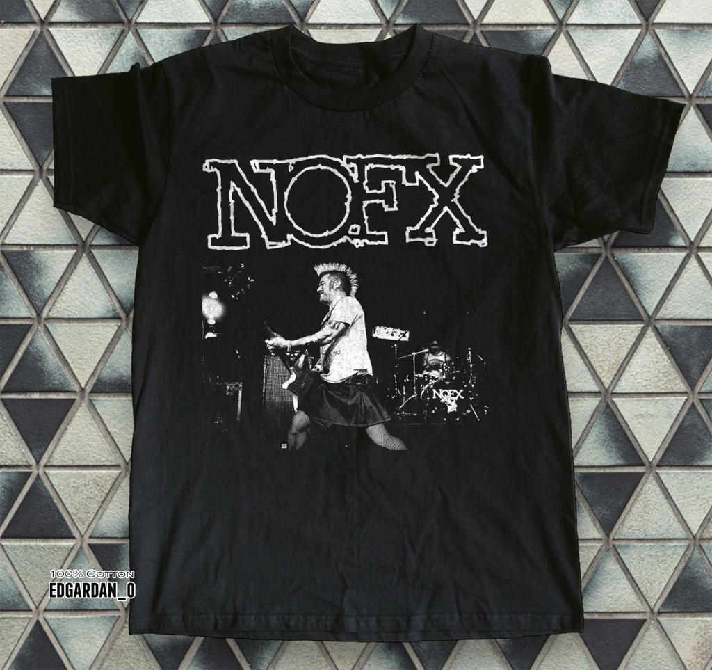 Nofx Pencil Drawing Live Punk Rock Band Black Unisex T-shirt Size S-5XL