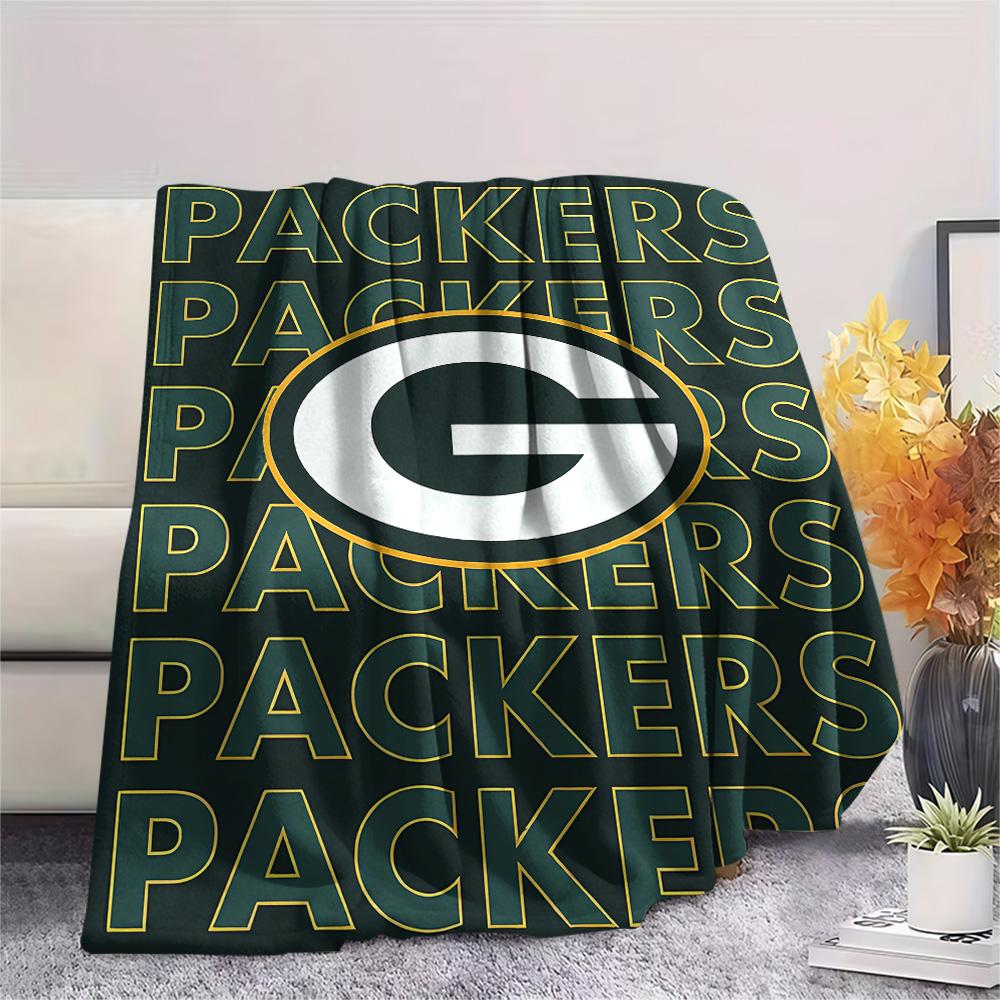 Green Bay Packers Print Flannel Blanket, High Quality Comfortable for All Seasons, Home Decor, Warmth and Comfort, Perfect for Christmas Gifts