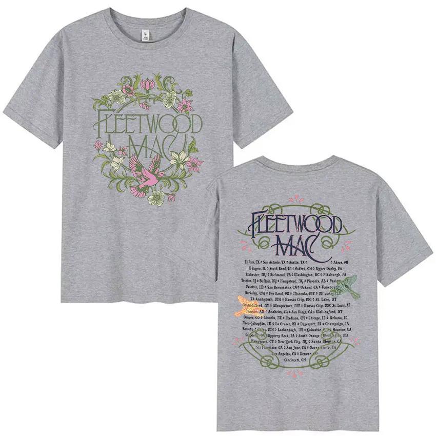 Rock Band Fleetwood Mac Music Album Print T Shirt Man Woman Retro Aesthetic Fashion Cotton Short Sleeve T-shirts