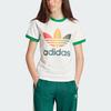 Adidas Originals Gradient Trefoil Cali Tee With Logo Print And Color Block Slim Fit Women T-Shirt White IS0310