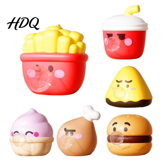 Toddler Stress Relief Toy Fast Food Bubble Popping Cartoon Hamburger French Fries Ice Cream Drumstick Cola Squeeze Office Worker Gift
