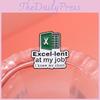 Creative Excel Spreadsheet Series Metal Badge Fun Green Letter Gift Accessory Pin
