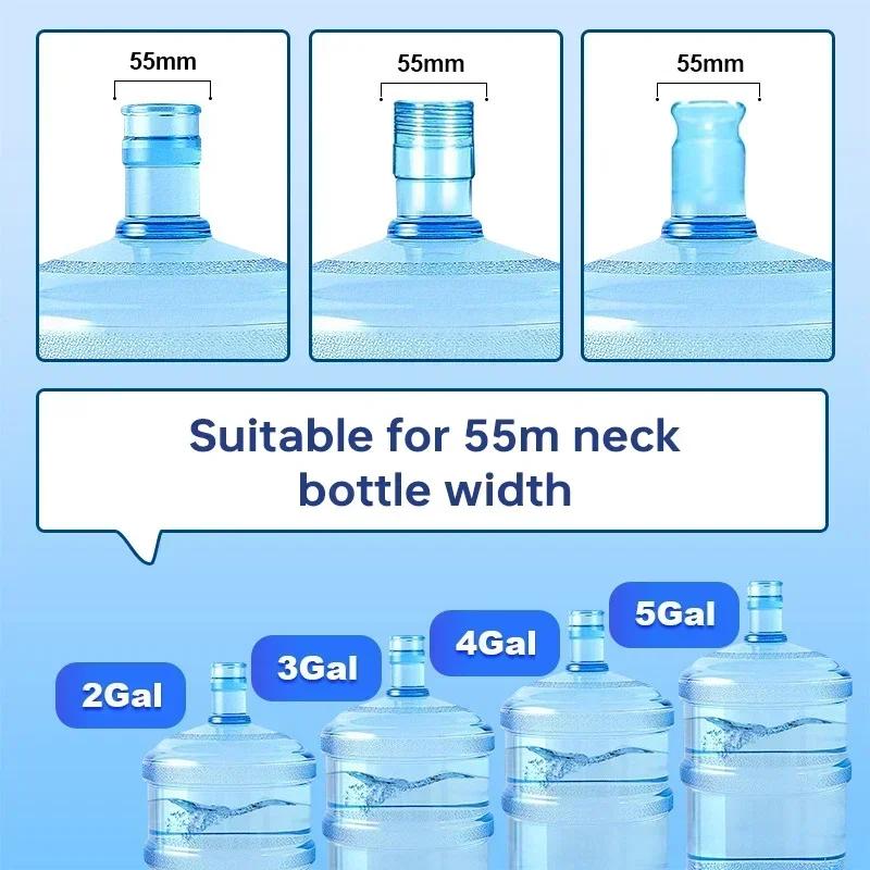 1 Stück blauer Wasserkrugdeckel, 3 und 5 Gallonen, lebensmittelechtes Silikon, auslaufsicherer Flaschenverschluss, 55 mm Wasserflasche