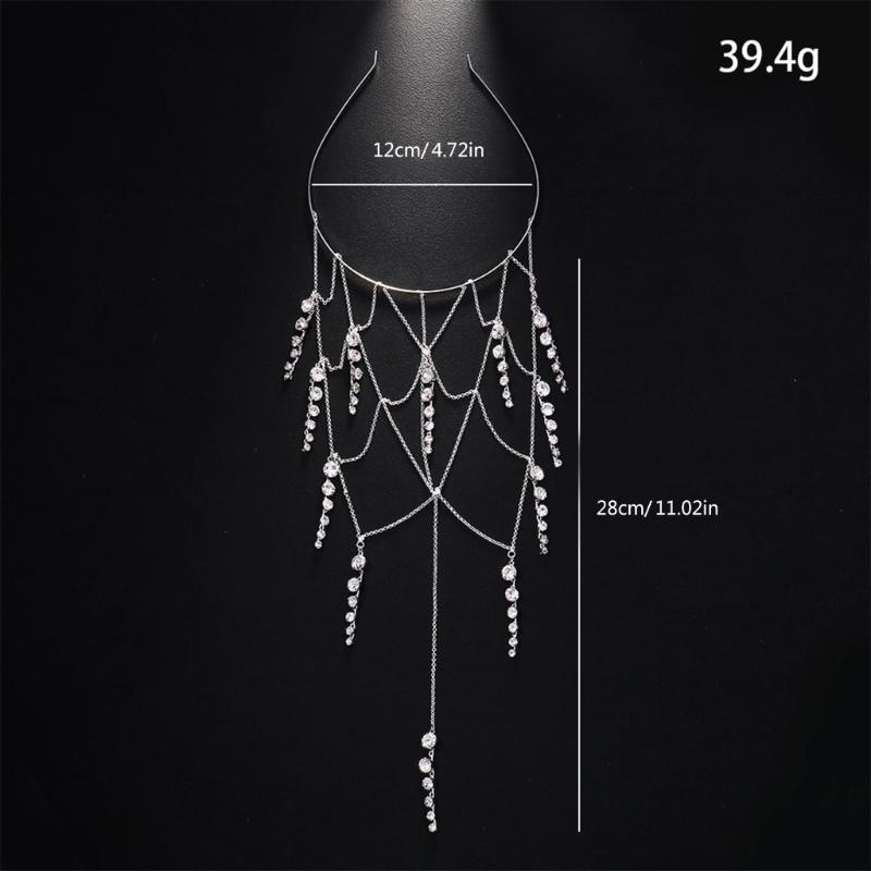 Tassels Headdress for Women Crystal Bohemian Tiaras Wedding Party Accessories Flapper Flapper Roleplaying Hair Jewelry