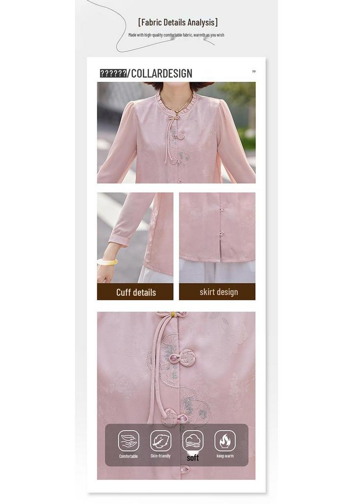 2026 Elegant Chinese Style Summer Cardigan for Middle-Aged & Elderly Women