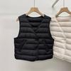 Physical supermarket white goose down down vest new women's vest V-neck vest coat stacked inside