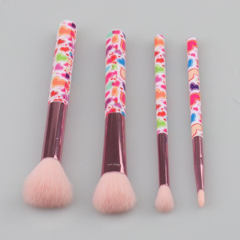 

4-Piece Makeup Brush Set: Eyeshadow, Blush, Loose Powder & Contour Brushes