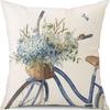 Plant and Flower Hydrangea Printed Linen Pillowcase Home Sofa Living Room Bedroom Pillowcase