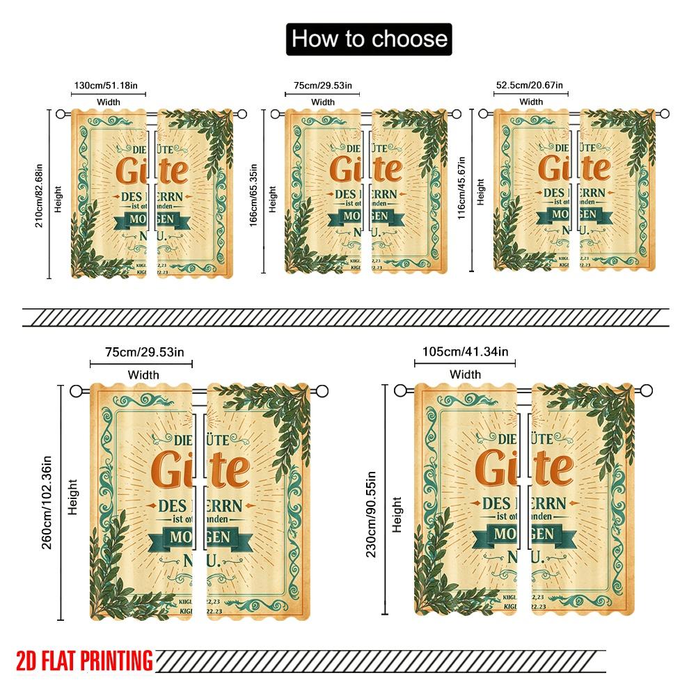 2 Stück 2D Flachdruck Vorhang Seine Barmherzigkeit ist jeden Morgen neu Polyesterstoff ohne Strom Saisonal Party- & Feiertagsdekor