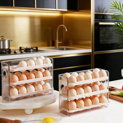 Space Saving Egg Storage Box Plastic Egg Storage Tray Durable Egg Container  Home Use