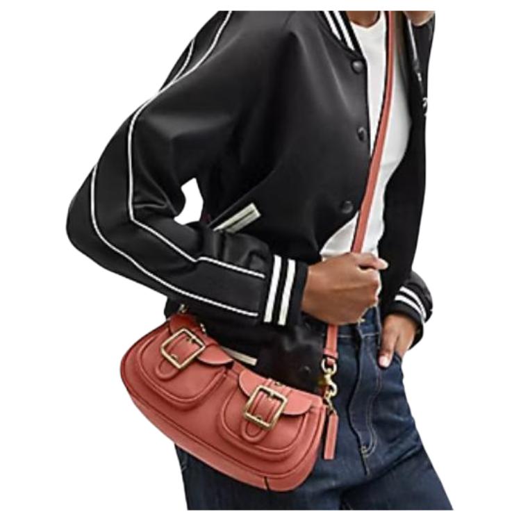 Coach Ashton 25 Fashion Solid Pebble Leather Shoulder Bag Medium Unisex Shoulder Bag Pink CM079-IMS9Q