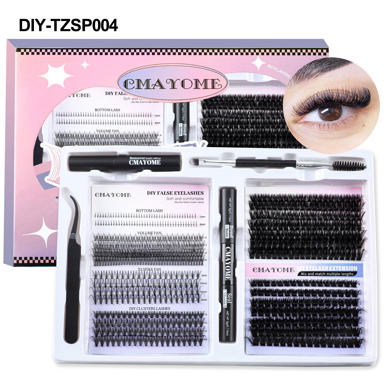 

Изысканный набор накладных ресниц, двойная коробка, разные стили, с фиксирующей жидкостью, пинцетом и средством для снятия клея, набор сегментированных ресниц.