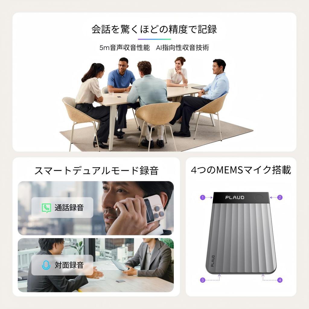 Plaud Note Pro AI Voice Multidimensional Productivity AI Web Conferencing Automatic Switching between Recording Multimodal App Summarization Bone AI
