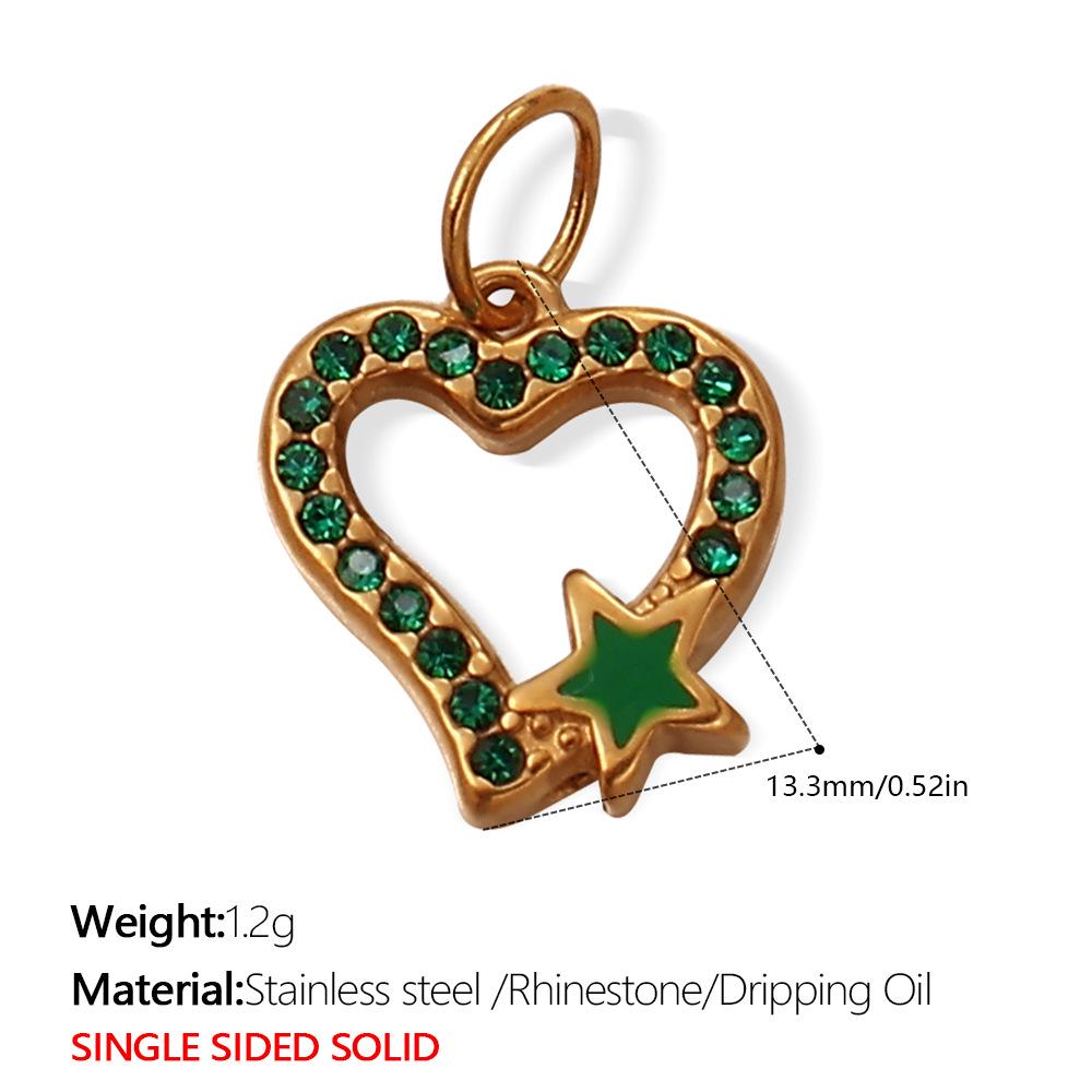 French Retro 18K Gold-Plated Stainless Steel Enamel Pendant Earrings & Necklace Series