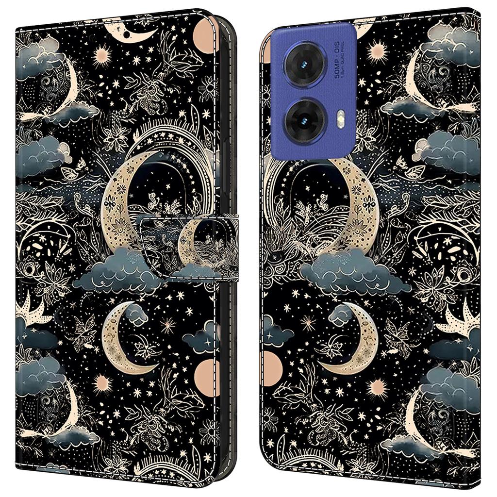 Etui portfelowe ze skóry PU na Motorola Moto G85 5G/S50 Neo 5G z podstawką