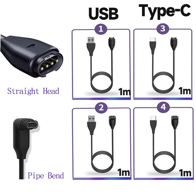 1pc Garmin Watch Type C Data Cable Charger Suitable For Venu2/Venusq2/3/3s Fenix 5/6/7 Vivoactive 4/4s/3 Fast Charging