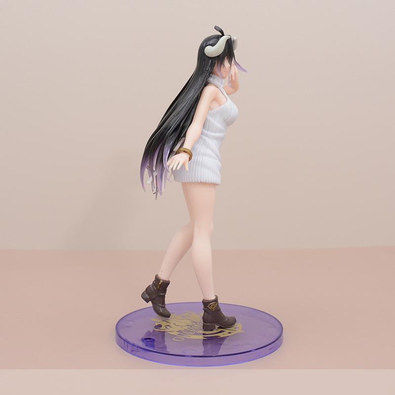21cm Overlord Albedo Anime Figure Woolen Dress Albedo Action Figure Ainz Ooal Gown Figurine PVC Model Toys Doll Adult Collection