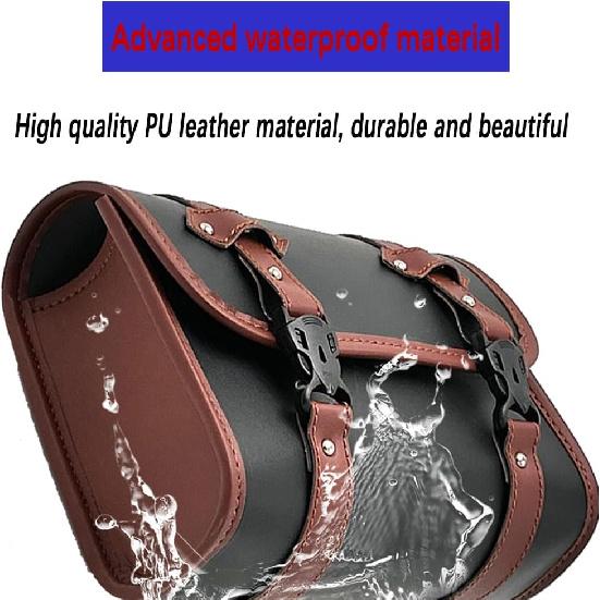 FOR Eliminator SE 400 450 Universal Motorcycle Riding Bag - Retro Rearseat Storage Side Bag (Black)