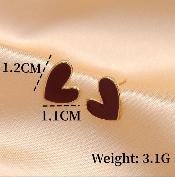 

S925 Silver Needle New Love Design Sense Unique Small Group Earrings Simple Black Women s Ear Jewelry Wholesale And Retail