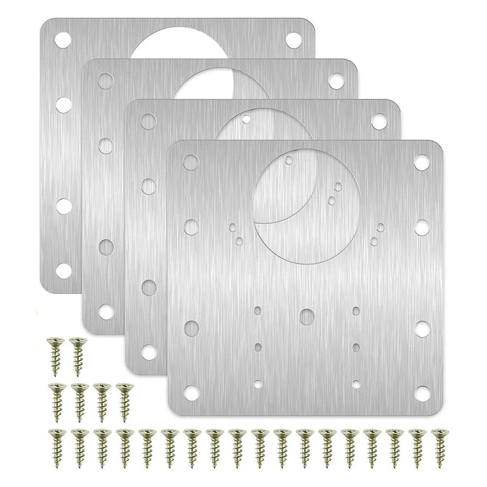 2/4/10pcs Hinge Plate Kitchen Cupboard Door Hinge Repair Kit Plates Fixing Screws Cabinet Door Repair Board Hinge Fix Board