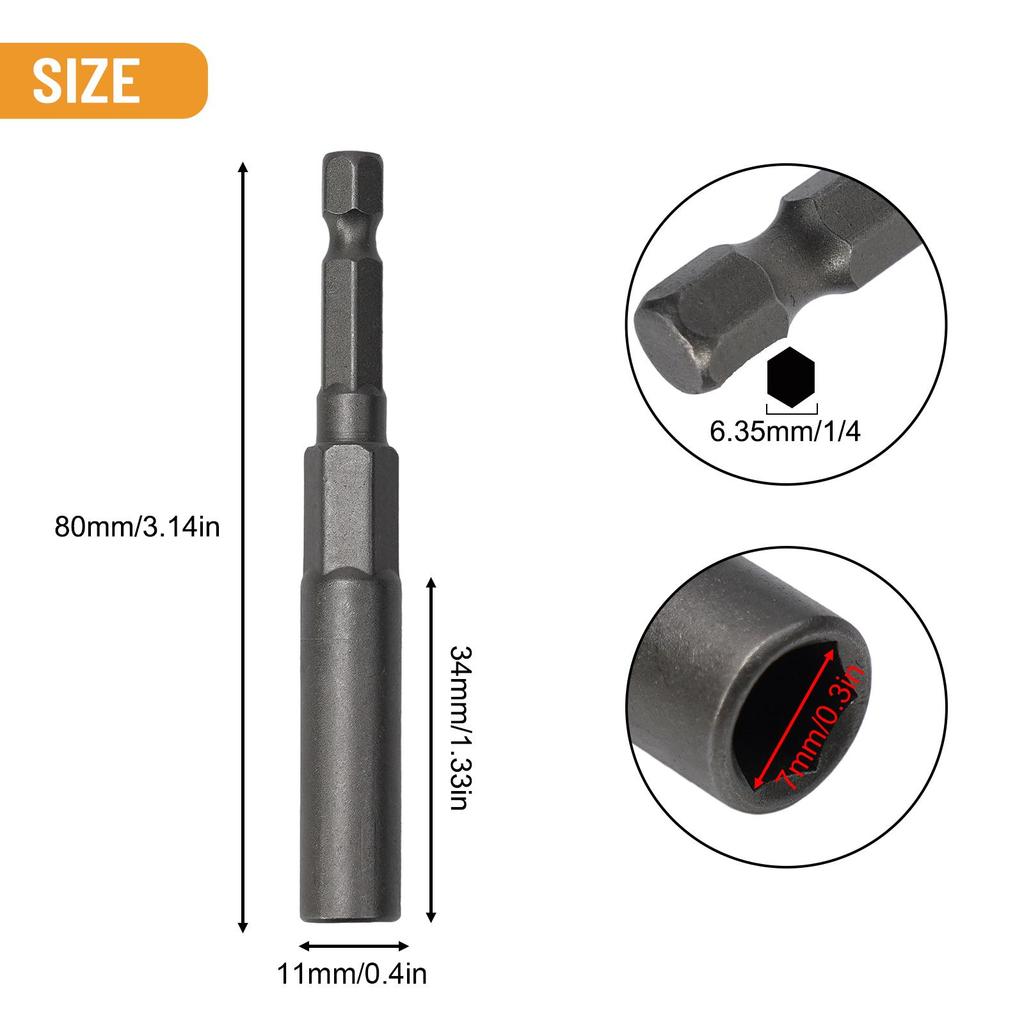 Hex Sockets Nut Driver Drill Bits Magnetic Socket Nut Bolt