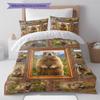 Cartoon Pattern Bedding Quilt Set Quilt Cover Pillowcase Home Decoration Birthday Gift (1 * Duvet Cover + 2 * Pillowcase, Without Core)
