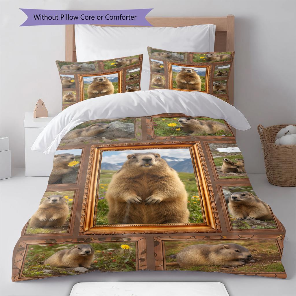 Cartoon Pattern Bedding Quilt Set Quilt Cover Pillowcase Home Decoration Birthday Gift (1 * Duvet Cover + 2 * Pillowcase, Without Core)