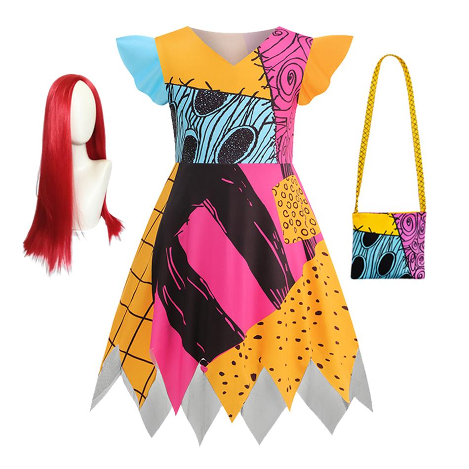 Girls Boys Halloween Cosplay Costume Sally Jack Kid Christmas Role Play Dress Carnival Party Clothes