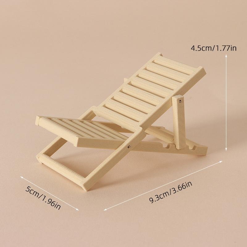 1/12 Dollhouse Miniature Foldable Beach Chair Deck Chair Model Dollhouse SImulation Furniture Decoration Accessory Pretend Play
