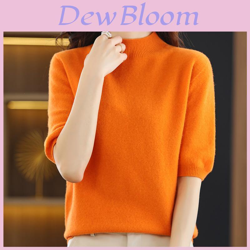 Womens Slim Fit Knit Tshirt With Splicing Detail For Casual Office Wear